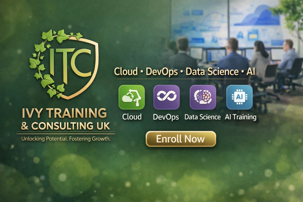 Ivy Training & Consulting UK promotional banner in green and gold theme